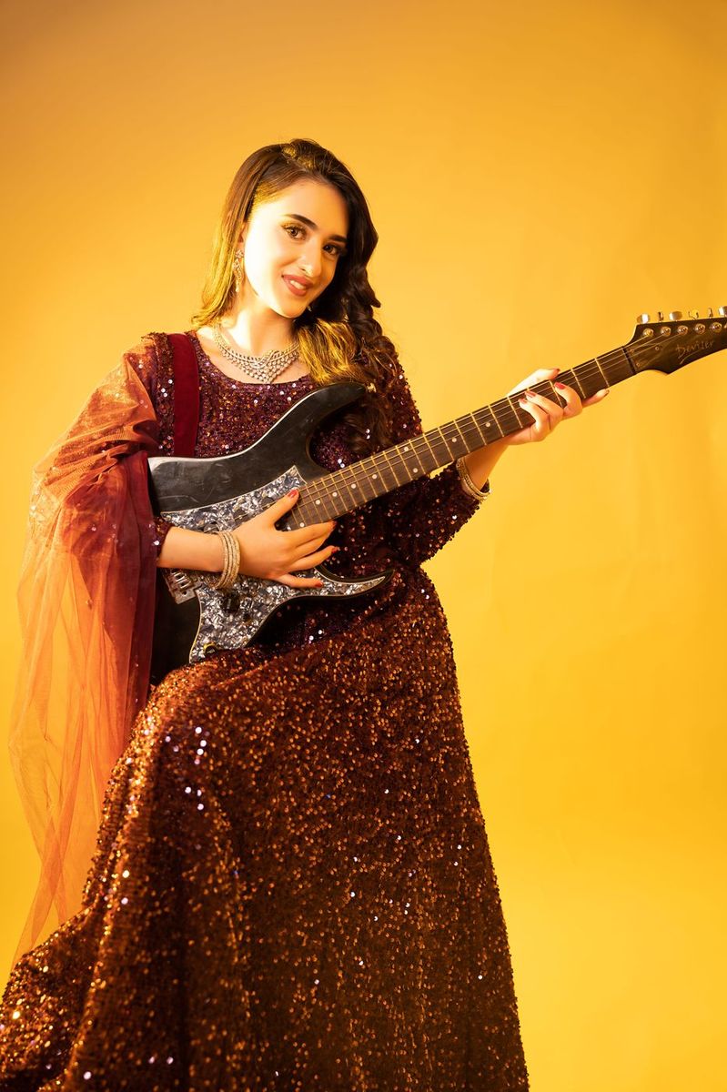 Glam session in a sequin gown