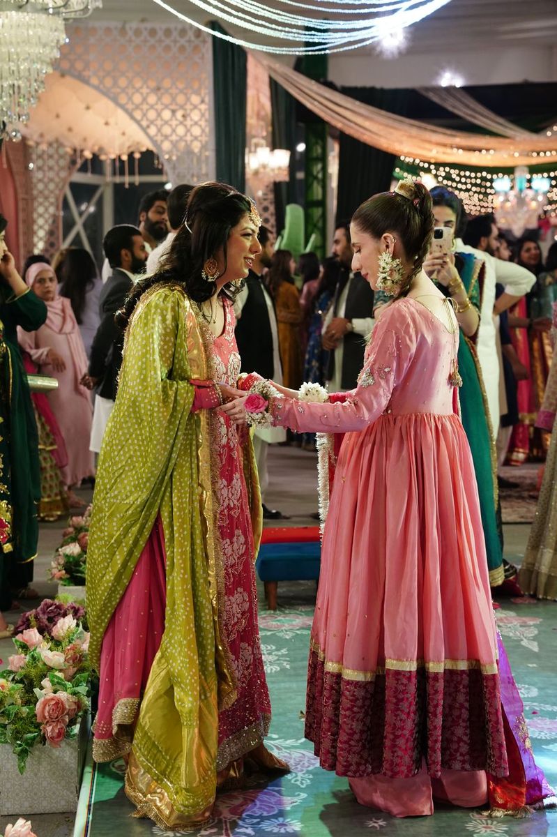 Guests dressed for a mehndi